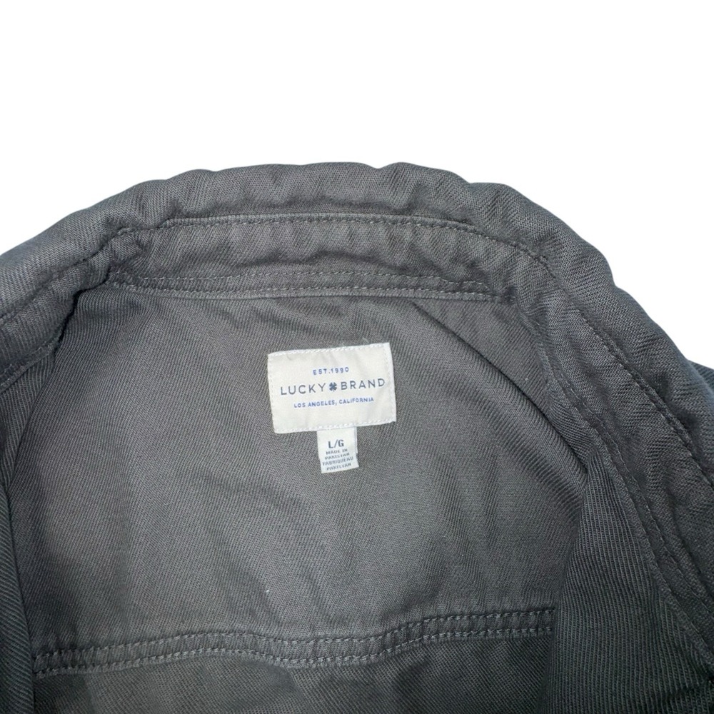 Lucky Brand 100% Cooton Button Up Long Sleeves Collard Shirt Olive Men's Large - Picture 6 of 14